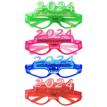 4 Двойки 2024 Светещи Точки, led подсветка Flash-играчка Очила за Cosplay, Слънчеви Очила, Играчки Подпори За Костюмированной парти Аксесоар Тъмен