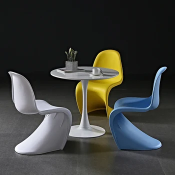 скандинавски стол за почивка, на пластмасовия стол за почивка, кът за стол, S-тип, пластмасов стол, Дизайнерски кухненски плот, Модерен маса за хранене, стол за интериора