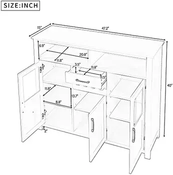 Количка за кухненски остров с чекмеджета за съхранение на открити рафтове, кърпа и големи дървени плотове, ширина 46 см, прашен 