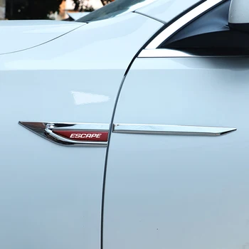 2 бр./компл. Автомобилно крило, стикер от неръждаема стомана, стикери, емблемата на модела на автомобила, Аксесоари за украса на екстериора Ford ESCAPE Fiesta Edge