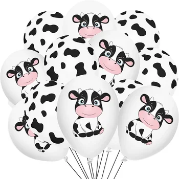 Латексови балони с хубав принтом крави, стоки за парти в чест на рождения ден на ферма за деца, Подаръци за парти в чест на рождения ден, декор, Черно-бели комплекти, балони