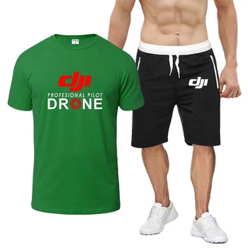Dji Professional Pilot Print 2023 Годишен Мъж Удобен Дишаща Восьмицветный костюм с къси ръкави Неофициално Модна тениска