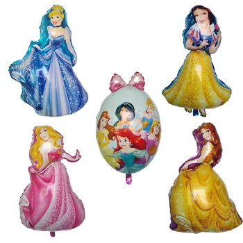 5 бр. Голям Балон Принцеса на Disney Снежанка Пепеляшка Елза Аладин Балони За Момичета, Украса За Парти в чест на рождения Ден, Детски Играчки, Подарък