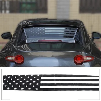 Полиетиленово стикер за Mazda MX-5 (версия купе) 2016-2023 Стикер с американския флаг на задното стъкло на автомобила