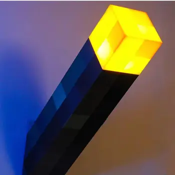 Геометрична форма на малки нощни лампи M inecraft факел, декоративна лампа за спални, led лека нощ, зареждане чрез USB