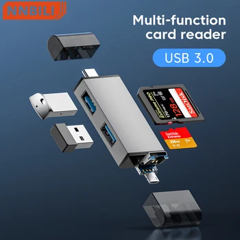 Мултифункционален Четец на карти USB 3.0 с високоскоростен пренос на Данни Универсален За мобилни телефони, Компютри, устройства Type-C, SD TF Четец на карти