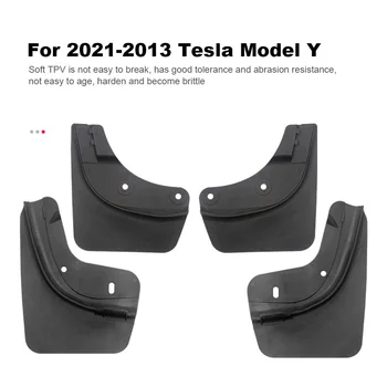 4 бр. Предните и Задните Калници Оригинален модел, работа на смени Защита от пръски, Калници за колела, Накладки на крило за Tesla, Модел Y 2021-2023