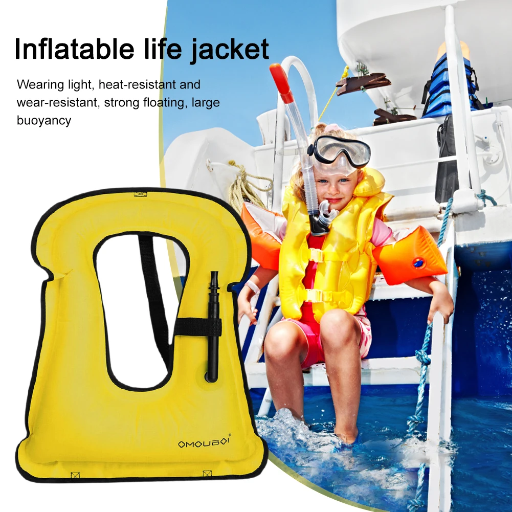 Жилетка за безопасност за плаващи от PVC с продувочным капак, надуваем костюм за оцеляване с плавучестью, износоустойчиви Регулируеми ремъци, аксесоари за улицата