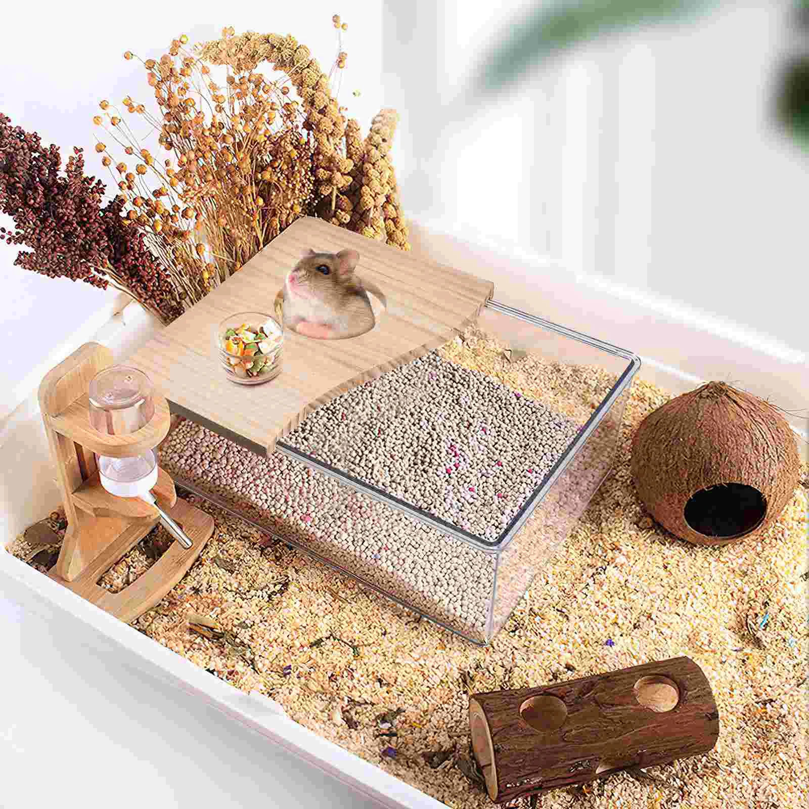 Контейнер за баня с пясък за Хамстер Доставка Dealspet Играчка Къщичка за Чинчила Вана за къпане