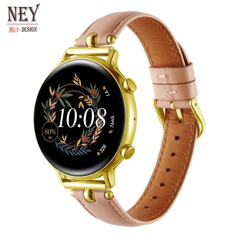 луксозна кожена линия за Samsung Galaxy Watch 6/5/pro/4/classic 43 мм 47 мм и 20 мм и каишка от естествена кожа, дизайнерска гривна Huawei Gt 2-2e, каишка