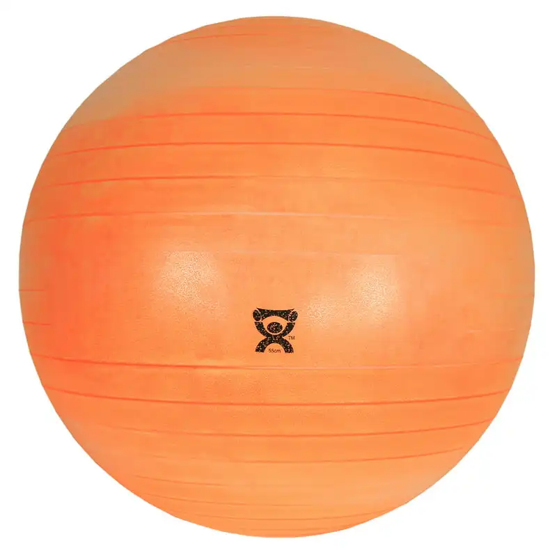 Надуваема топка за упражнения от ABS-пластмаса, оранжево, 21,7 инча