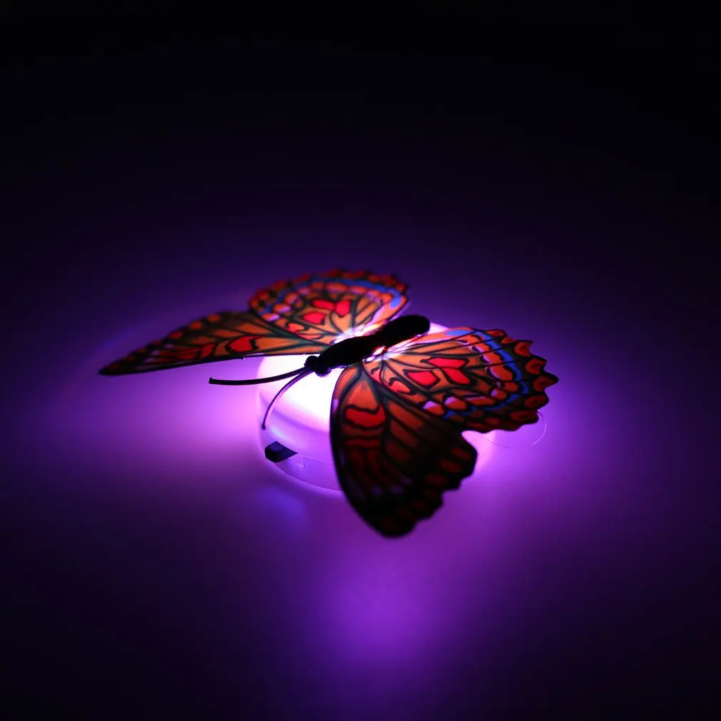 Нощни осветителни тела с пеперуди, Наклеиваемые 3D стикери за стена с пеперуди, Лампи 1/5 бр., Декорация на дома, Направи си САМ, Стикер на стената в хола, Осветление