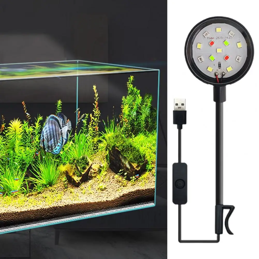 Осветителни тела за аквариум, Универсална водоустойчива led лампа за аквариум, Регулираща се на 360 °, Клипсовая лампа за аквариум, Лесен монтаж за управление