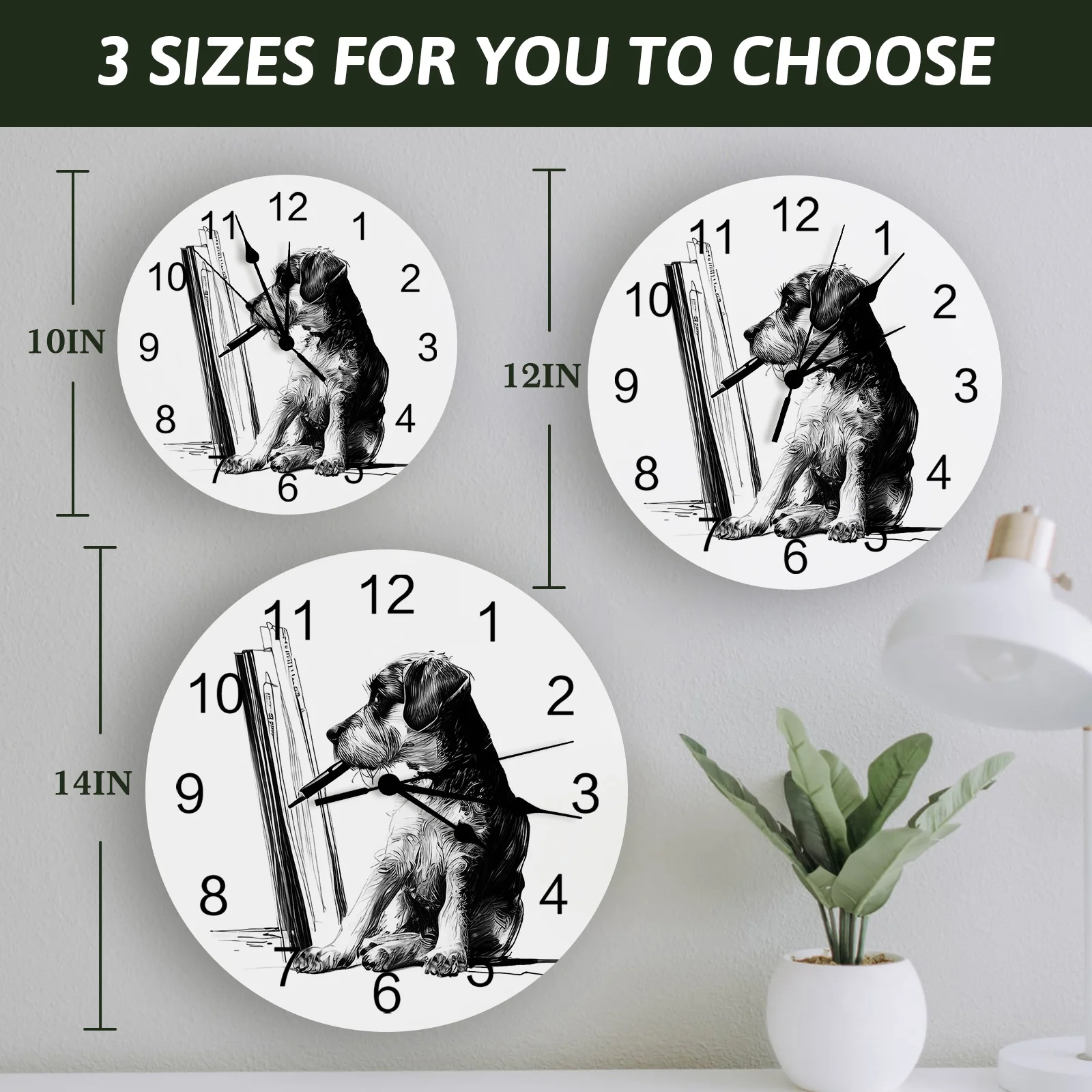 Стенен часовник с изображение на куче, много модерни кухненски кът кръгли стенни часовници, безшумни висящи часовници за спални